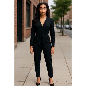 HALOGEN Women Black Jumpsuit SMALL